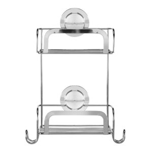 Croydex Stick 'N' Lock Two Tier Compact Basket - Chrome (QM295041) - main image 1