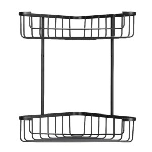 Croydex Two Tier Corner Basket - Matt Black (QM260221) - main image 1