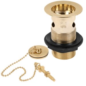Deva 1.25" Slotted Basin Waste With Brass Plug - Gold (DW300/501) - main image 1