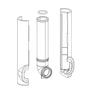 Flush Pipe with Cover & Seal for 1180mm (from Aug2013) and Slimline (K301D) Cistern Only (ABSP-20-0074) - main image 1
