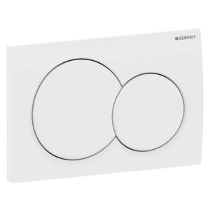 Geberit Alpha01 Dual Flush Plate - Round - Gloss White (115.035.11.1) - main image 1
