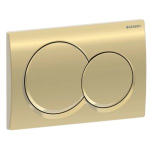 Geberit Alpha01 Dual Flush Plate - Round - Brass Colour (115.035.QE.1) - main image 1