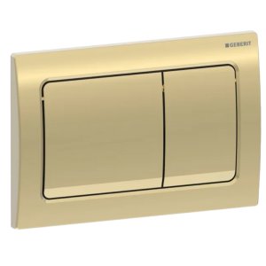 Geberit Alpha01 Dual Flush Plate - Square - Brass Colour (115.055.QE.1) - main image 1