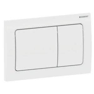 Geberit Alpha01 Dual Flush Plate - Square - Gloss White (115.055.11.1) - main image 1