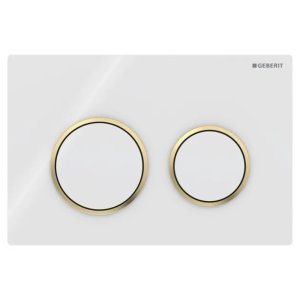 Geberit Kappa21 Dual Flush Plate - White/Gold (115.240.KK.1) - main image 1