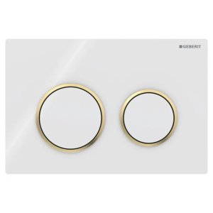 Geberit Kappa21 dual flush plate - white/gold (115.240.KK.1) - main image 1