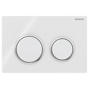 Geberit Omega20 Dual Flush Plate - White/Gloss Chrome (115.085.KJ.1) - main image 1