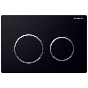 Geberit Omega20 Dual Flush Plate - Black/Brushed Chrome (115.085.KM.1) - main image 1