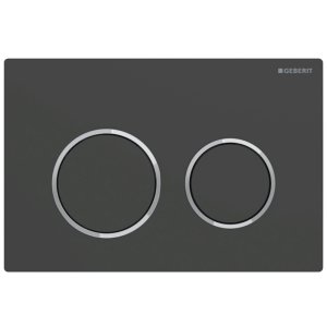 Geberit Omega20 Dual Flush Plate - Matt Black / Chrome (115.085.14.1) - main image 1