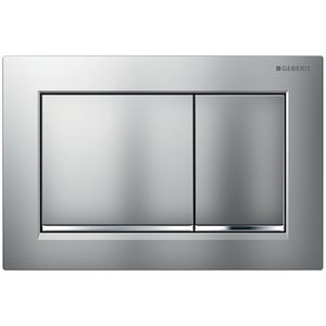 Geberit Omega30 Dual Flush Plate - Matt/Brushed Chrome (115.080.KN.1) - main image 1