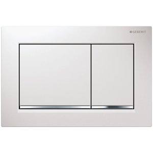 Geberit Omega30 dual flush plate - white/bright chrome (115.080.KJ.1) - main image 1