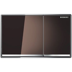 Geberit Omega60 dual flush plate - amber glass (115.081.SQ.1) - main image 1