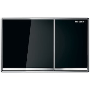 Geberit Omega60 dual flush plate - black glass (115.081.SJ.1) - main image 1