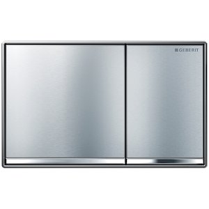Geberit Omega60 dual flush plate - brushed chrome (115.081.GH.1) - main image 1