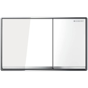 Geberit Omega60 dual flush plate - white glass (115.081.SI.1) - main image 1