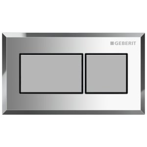 Geberit Pneumatic Dual Flush Plate - Square Design - Matt Chrome - Plated (116.051.KA.1) - main image 1