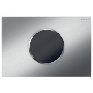 Geberit Sigma10 Automatic/Touchless Dual Flush Plate - Battery Operation - Brushed Chrome (115.908.SN.6) - main image 1