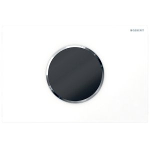 Geberit Sigma10 Automatic/Touchless Dual Flush Plate - Battery Operation - White / Chrome (115.908.KJ.6) - main image 1