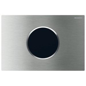 Geberit Sigma10 Automatic/Touchless Dual Flush Plate - Mains Operation - Brushed Chrome (115.907.SN.6) - main image 1