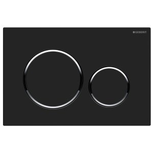 Geberit Sigma20 Dual Flush Plate - Matt Black/Chrome (115.882.14.1) - main image 1
