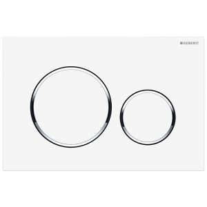 Geberit Sigma20 Dual Flush Plate - Matt White / Chrome (115.882.JT.1) - main image 1