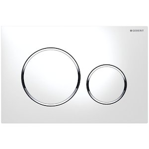 Geberit Sigma20 dual flush plate - white/bright chrome (115.882.KJ.1) - main image 1