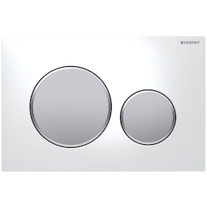 Geberit Sigma20 dual flush plate - white/matt chrome (115.882.KL.1) - main image 1