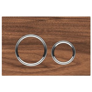 Geberit Sigma21 Dual Flush Plate - Black Walnut / Chrome (115.884.JX.1) - main image 1