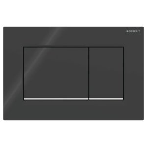 Geberit Sigma30 dual flush plate - black/brushed chrome (115.883.KM.1) - main image 1