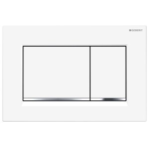 Geberit Sigma30 Dual Flush Plate - Matt White/Gloss Chrome (115.883.JT.1) - main image 1
