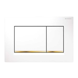 Geberit Sigma30 dual flush plate - white/gold (115.883.KK.1) - main image 1