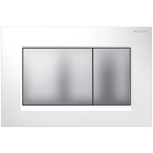 Geberit Sigma30 dual flush plate - white/matt chrome (115.883.KL.1) - main image 1