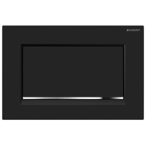 Geberit Sigma30 Stop-And-Go Flush Plate - Matt Black/Gloss Chrome (115.893.14.1) - main image 1