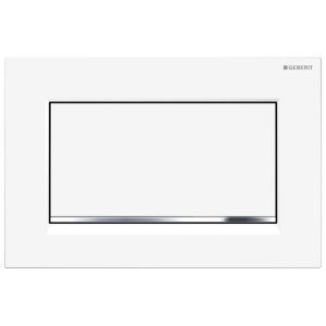 Geberit Sigma30 Stop-And-Go Flush Plate - Matt White/ Gloss Chrome (115.893.JT.1) - main image 1