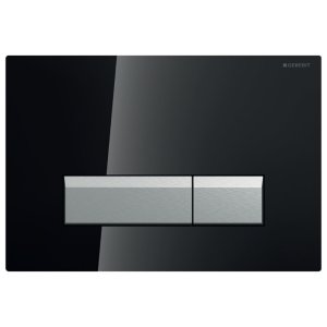 Geberit Sigma40 dual flush plate - black glass (242.601.SJ.1) - main image 1