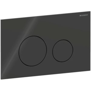 Geberit Sigma40 Dual Flush Plate - Round - Black Glass (115.628.SJ.1) - main image 1