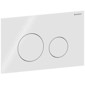 Geberit Sigma40 Dual Flush Plate - Round - White Glass (115.628.SI.1) - main image 1
