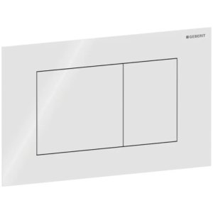 Geberit Sigma40 Dual Flush Plate - Square - White Glass (115.629.SI.1) - main image 1