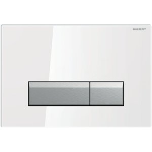 Geberit Sigma40 dual flush plate - white glass (242.601.SI.1) - main image 1