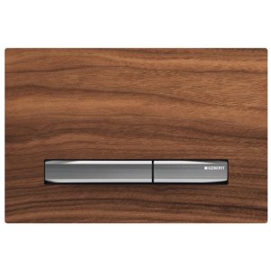 Geberit Sigma50 Dual Flush Plate - Chrome / Black Walnut (115.788.JX.2) - main image 1