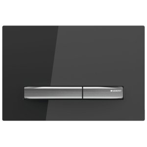 Geberit Sigma50 Dual Flush Plate - Chrome / Smoked Glass (115.788.SD.2) - main image 1