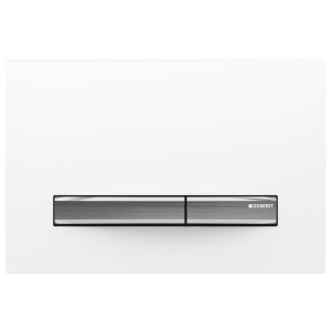 Geberit Sigma50 Dual Flush Plate - Chrome / White (115.788.11.2) - main image 1