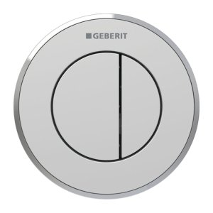 Geberit Type 10 Pneumatic Dual Flush Button - Matt Chrome / Gloss Chrome (116.055.JQ.1) - main image 1