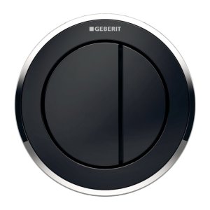 Geberit Type 10 Pneumatic Dual Flush Button - Sigma Concealed Cistern - Black / Gloss Chrome (116.056.KM.1) - main image 1
