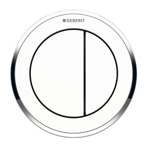 Geberit Type 10 Pneumatic Dual Flush Button - White / Gloss Chrome (116.055.KJ.1) - main image 1