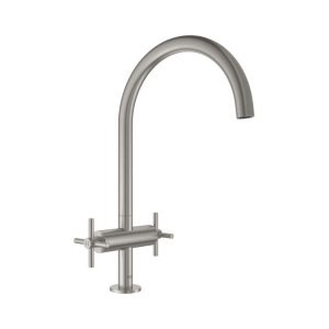 Grohe Atrio Two Handle Sink Mixer 1/2" - Supersteel (30362DC0) - main image 1