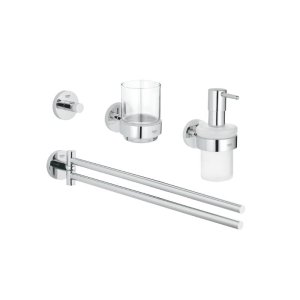 Grohe Essentials 4-in-1 Master Bathroom Accessories Set - Chrome (40846001) - main image 1