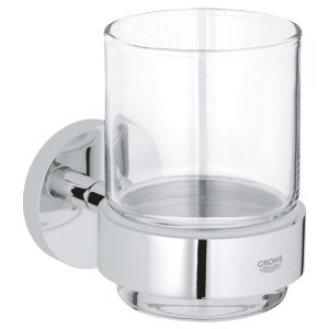 Grohe Essentials Crystal Glass With Holder - Chrome (40447001) - main image 1