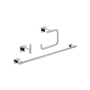 Grohe Essentials Cube 3-in-1 Guest Bathroom Accessories Set - Chrome (40777001) - main image 1