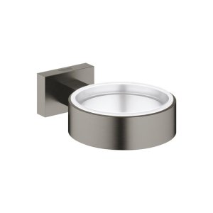 Grohe Essentials Cube Glass/Soap Dish Holder - Brushed Hard Graphite (40508AL1) - main image 1